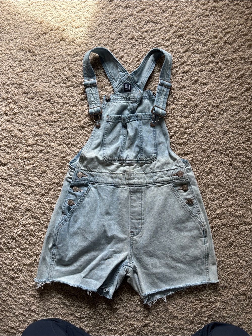 GAP Light Blue Denim Short Overalls